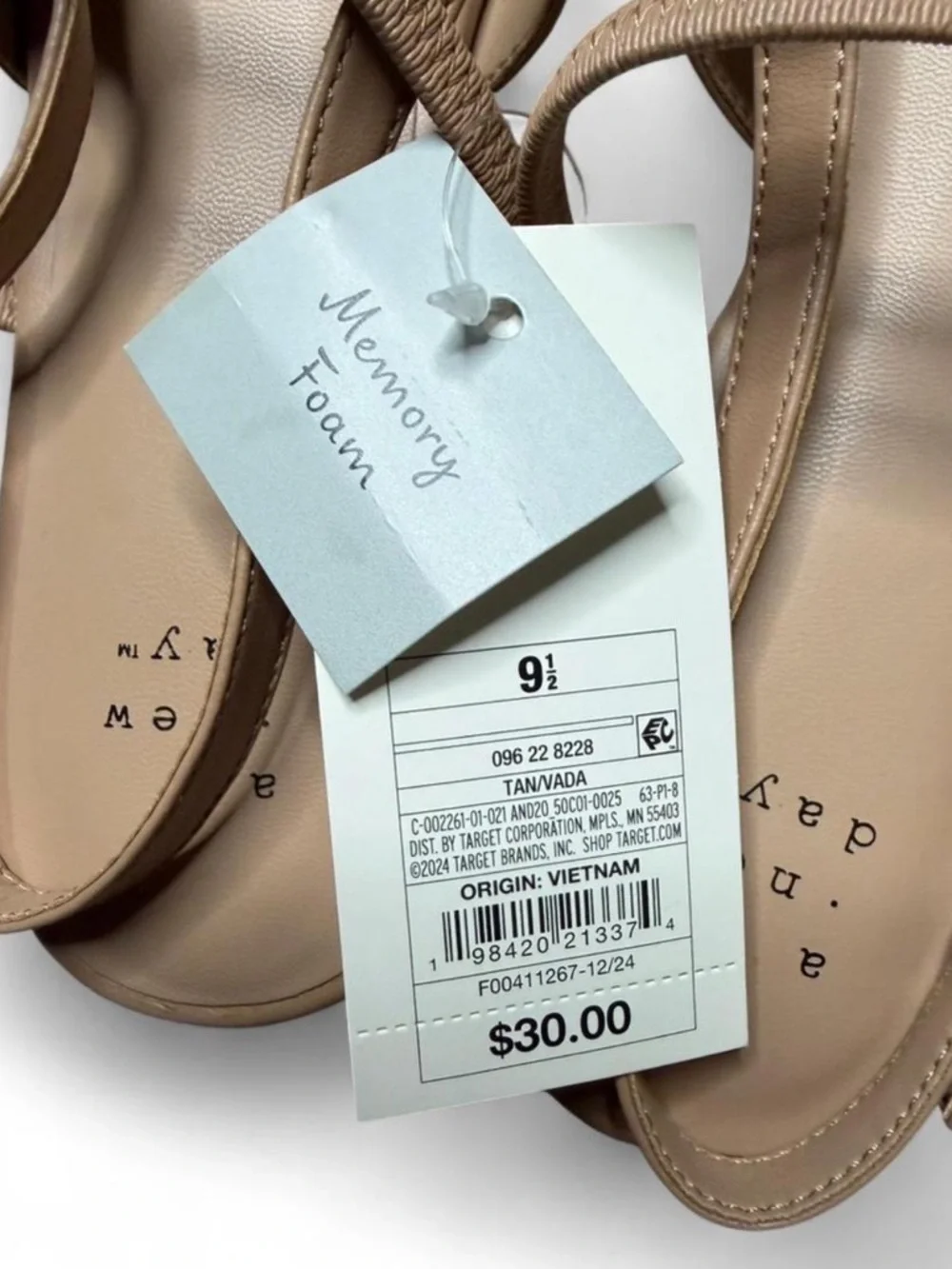 NWT A New Day Nude Mary Jane Ballet Flats + Memory Foam Insole slingback - Picture 2 of 4